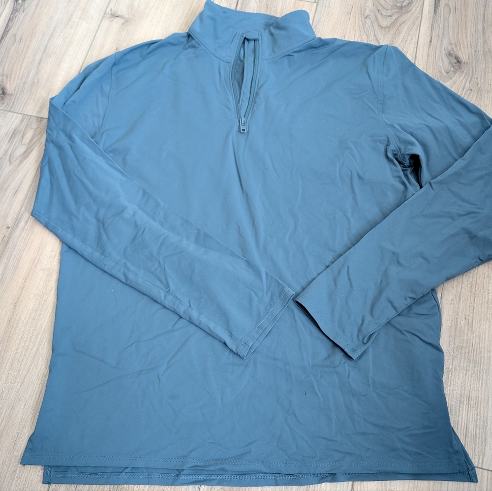 Under Armour Blue Long Sleeve Quarter-Zip Pullover Sz Large